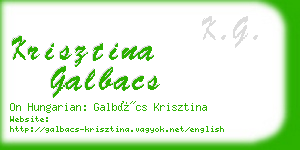 krisztina galbacs business card